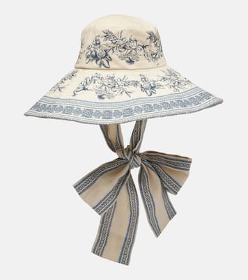 Villa Romantica printed linen sun hat | Alémais