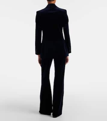 Satin-trimmed velvet wide-leg pants | Victoria Beckham