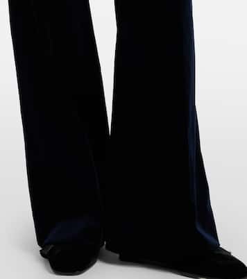 Satin-trimmed velvet wide-leg pants | Victoria Beckham