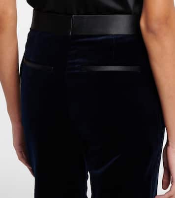 Satin-trimmed velvet wide-leg pants | Victoria Beckham