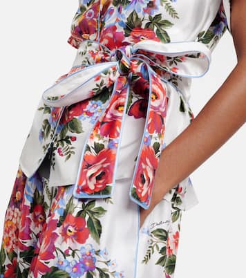 Top envolvente de sarga de seda floral | Dolce&Gabbana