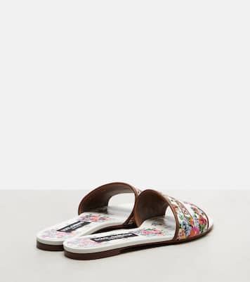 Mules en cuir à fleurs | Dolce&Gabbana