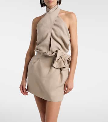 드레이프 홀터넥 리넨 탑 | Magda Butrym