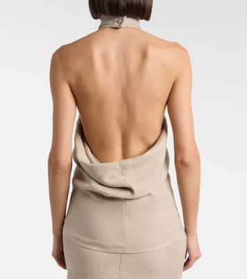 드레이프 홀터넥 리넨 탑 | Magda Butrym