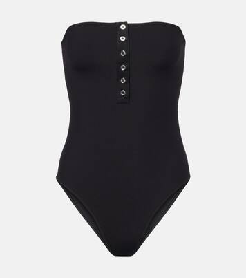 Ribbed-knit bandeau swimsuit | Toteme