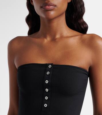 Ribbed-knit bandeau swimsuit | Toteme