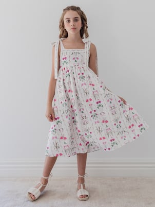 Floral cotton and linen dress | Petite Amalie  
