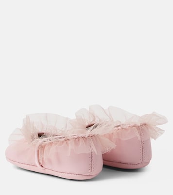 Baby Ballerinas aus Leder mit Tüll | PèPè