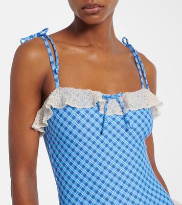 Jacelyn plaid ruffled swimsuit | Montce