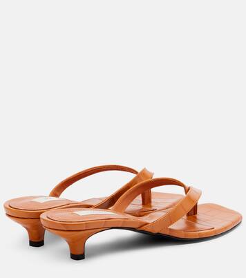 Croc-effect leather thong sandals | Toteme