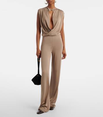 Pantalones rectos Esme en mezcla de seda | Aya Muse