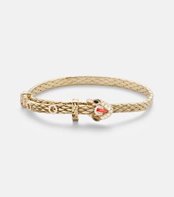 Python Mini 9kt gold bracelet with diamonds and enamel | Yvonne Léon