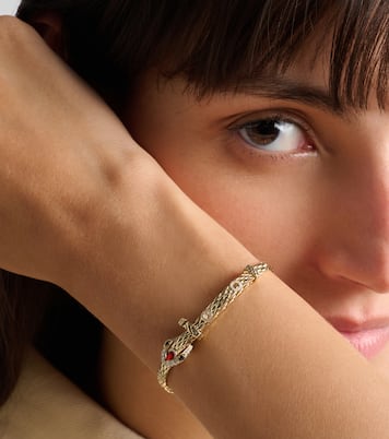 Python Mini 9kt gold bracelet with diamonds and enamel | Yvonne Léon