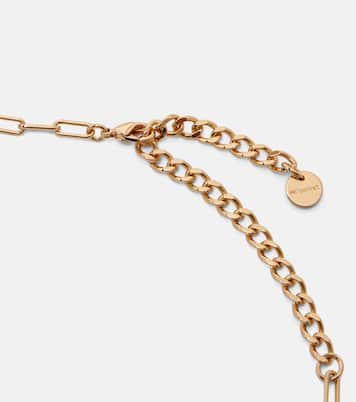 Faux pearl-embellished charm necklace | Self-Portrait