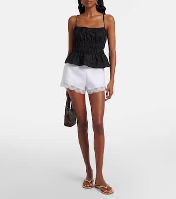Von lace-trimmed linen shorts | Staud