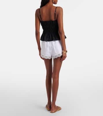 Von lace-trimmed linen shorts | Staud