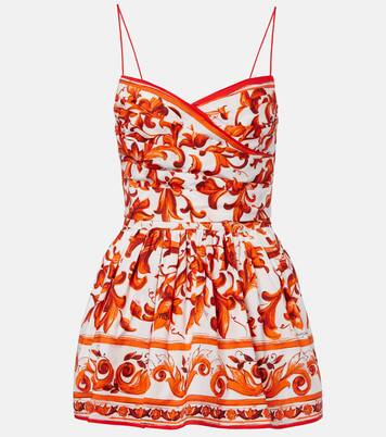 Majolica印花棉质府绸迷你连衣裙 | Dolce&Gabbana