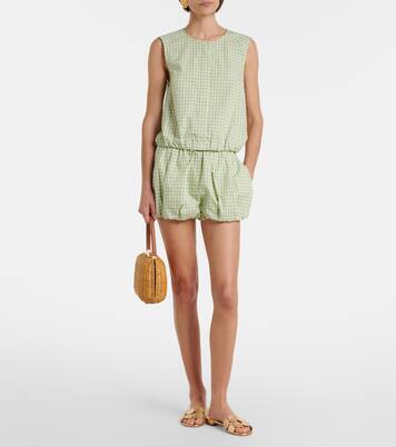 Gingham cotton-blend shorts | Simkhai