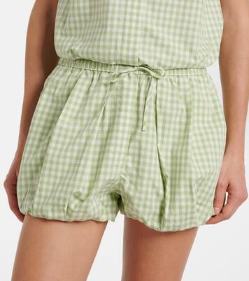 Gingham cotton-blend shorts | Simkhai