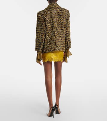 Minigonna in jacquard con lamé e pizzo | Saint Laurent