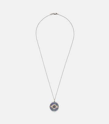 Dawn 18kt white gold necklace with diamonds and sapphires | Ileana Makri