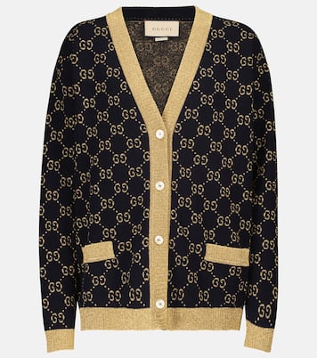 Cardigan in cotone lamé GG | Gucci
