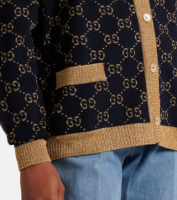 Cardigan in cotone lamé GG | Gucci