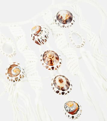 Larry shell-embellished crêpe de chine necklace | Chloé