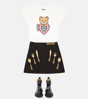 Jupe brodée à logo | Moschino Kids