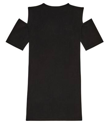 Logo cold shoulder dress | Balmain Kids