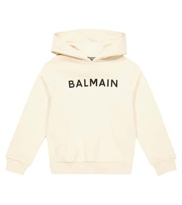 Logo cotton jersey hoodie | Balmain Kids