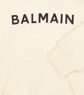 Logo cotton jersey hoodie | Balmain Kids
