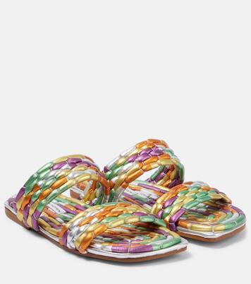 Sandalen aus Metallic-Leder | Dries Van Noten