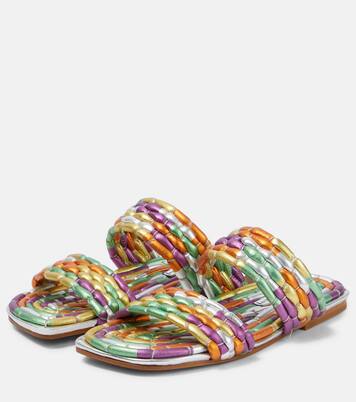 Sandalen aus Metallic-Leder | Dries Van Noten