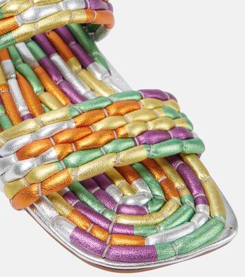 Sandalen aus Metallic-Leder | Dries Van Noten