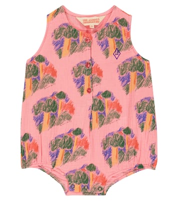 Baby Pink House Butterfly cotton bodysuit | The Animals Observatory