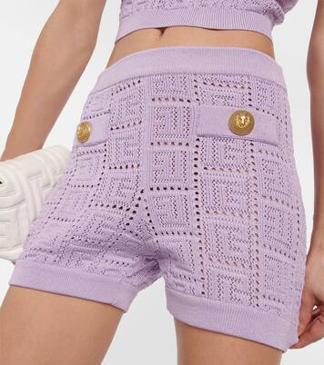 Shorts Monogram aus Strick | Balmain