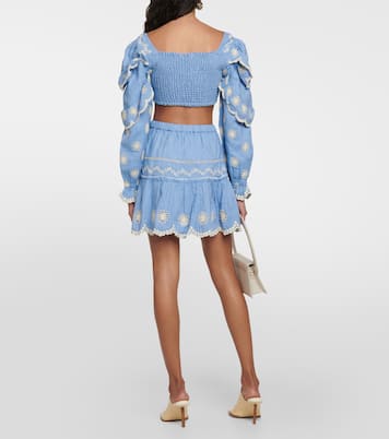 Minirock Cava aus Baumwolle und Leinen | LoveShackFancy