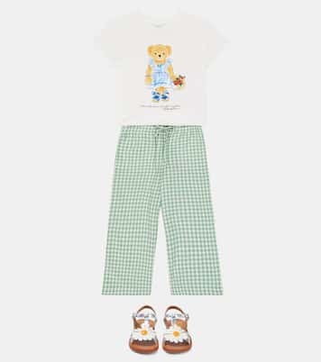 بنطلون من القطن بطبعات المربعات غينغهام | Polo Ralph Lauren Kids