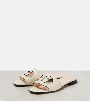 Interlocking G cutout leather sandals | Gucci