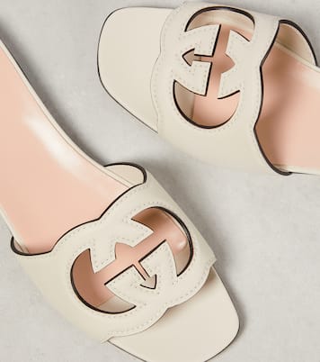 Interlocking G cutout leather sandals | Gucci