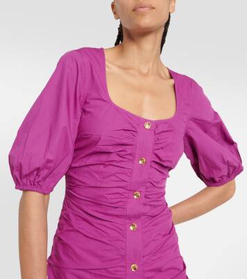 Robe midi en popeline de coton | Ganni