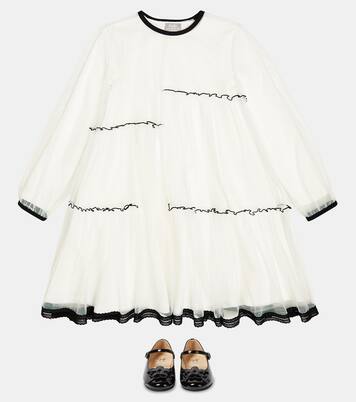 Tulle and cotton-blend jersey dress | Il Gufo