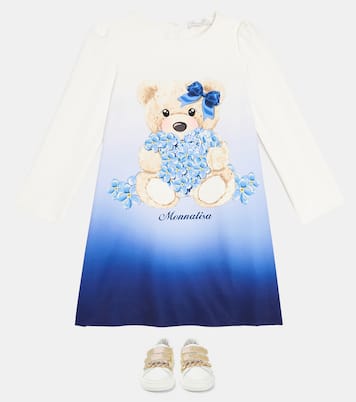 Printed crêpe dress | Monnalisa