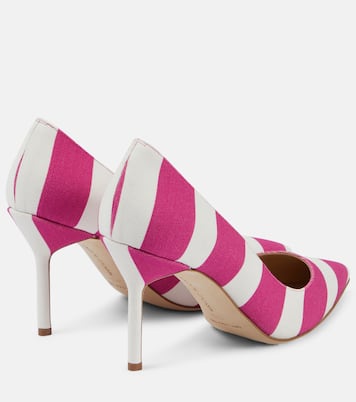 Pumps BB 90 in canvas a righe | Manolo Blahnik