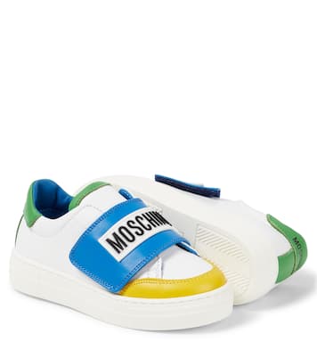 Logo leather sneakers | Moschino Kids