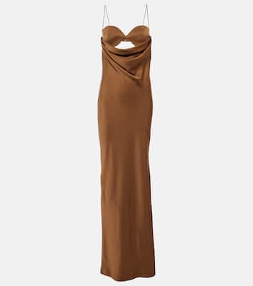 Cutout draped satin crêpe gown | Alex Perry