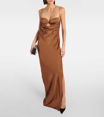 Cutout draped satin crêpe gown | Alex Perry