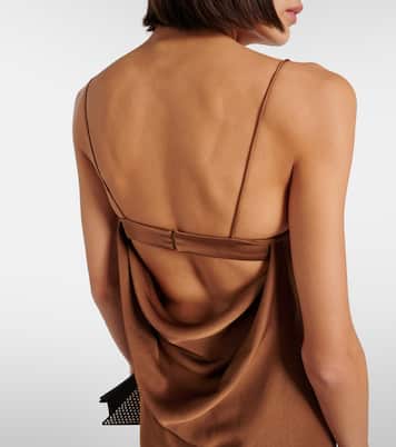 Cutout draped satin crêpe gown | Alex Perry