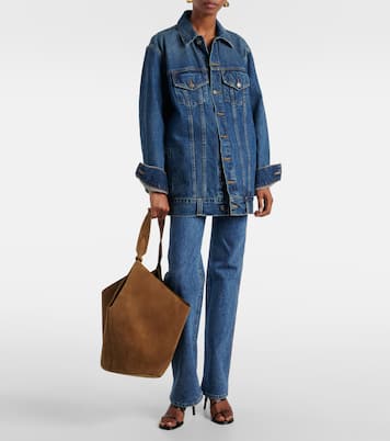 Lotus Medium suede tote bag | Khaite